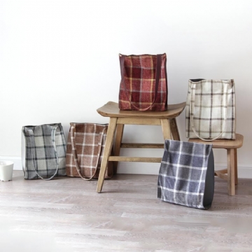 Plaid Literary Casual Canvas-olkalaukku