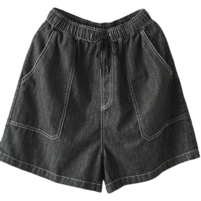 Naisten Retro Loose Summer Cotton Denim Shortsit